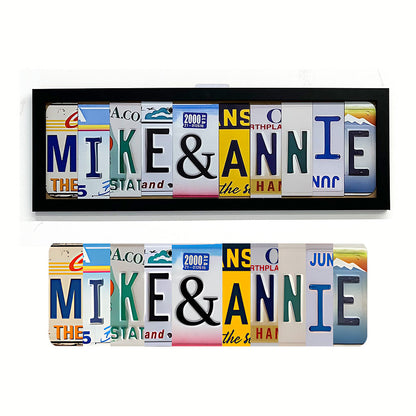 Personalized License Plate Couples Frame