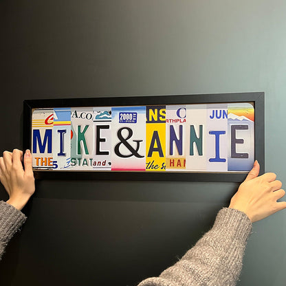 Personalized License Plate Couples Frame