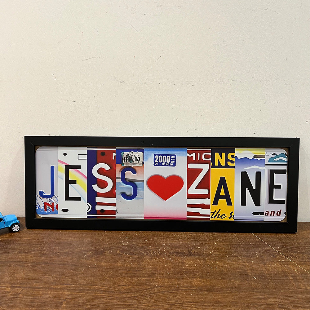 Personalized License Plate Couples Frame