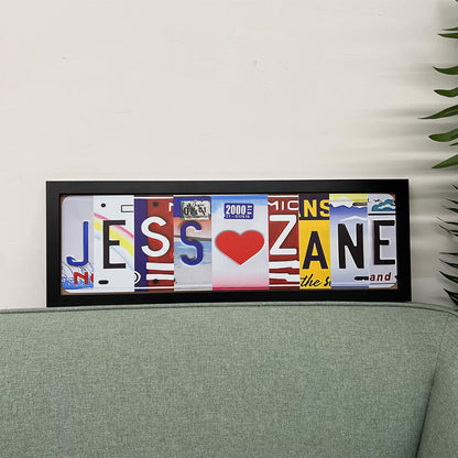 Personalized License Plate Couples Frame